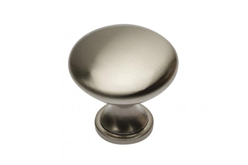 Zamak-knop TERNI, geborsteld staal - Set van 11