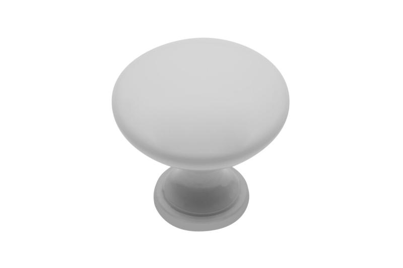 Zamak-knop TERNI, wit glanzend - Set van 11