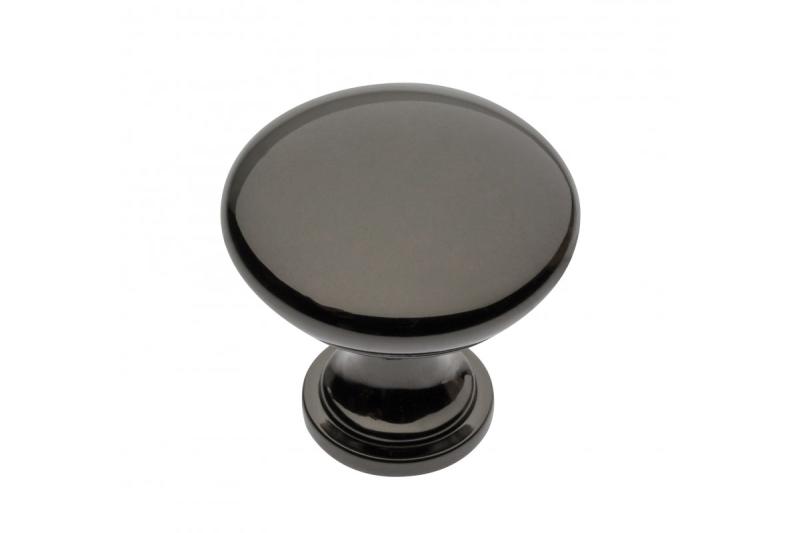 Zamak-knop TERNI zwart verchroomd - Set van 10