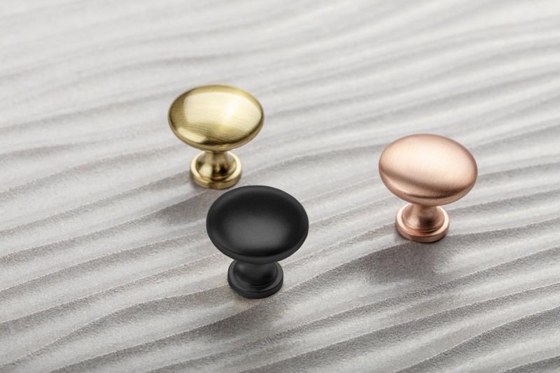 TERNI-knop van zamak, koper - Set van 6