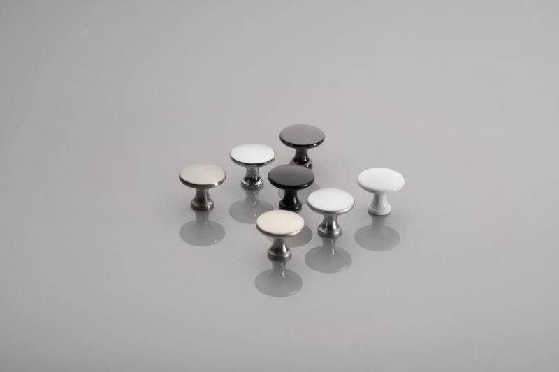 Zamak-knop UDINE aluminium - Set van 10