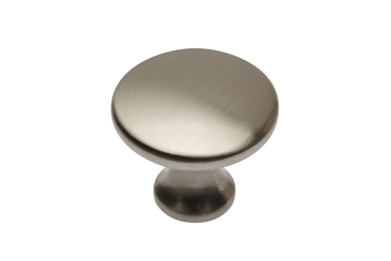 Zamak-knop UDINE, geborsteld staal - Set van 10