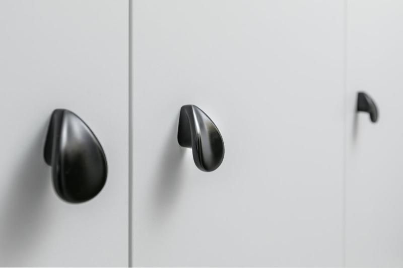 Zamak-knop VENICE matzwart - Set van 6