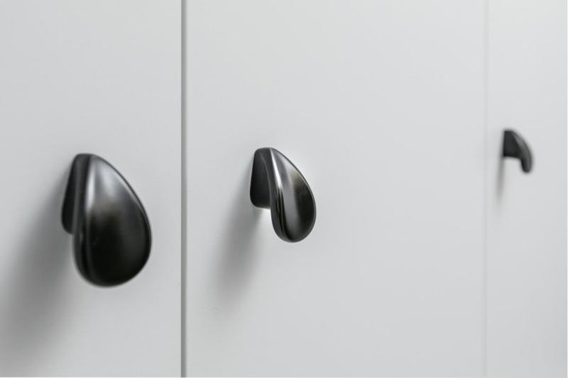 Zamak-knop VENICE matzwart - Set van 6