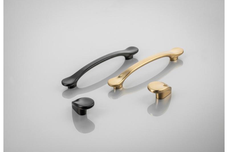 Zamak-knop VENICE matzwart - Set van 6