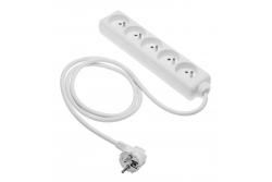 Verlengsnoer, Frans, 5 stopcontacten, 3 m, 3 × 1,00 mm², 1208958693 - Set van 2