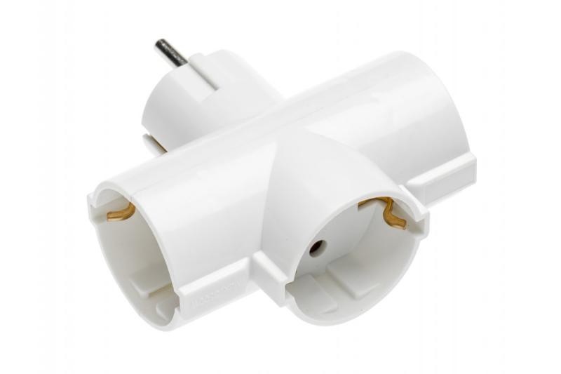 Verdeelstopcontact met PE-schuko 1 naar 3 1208958712 - Set van 4