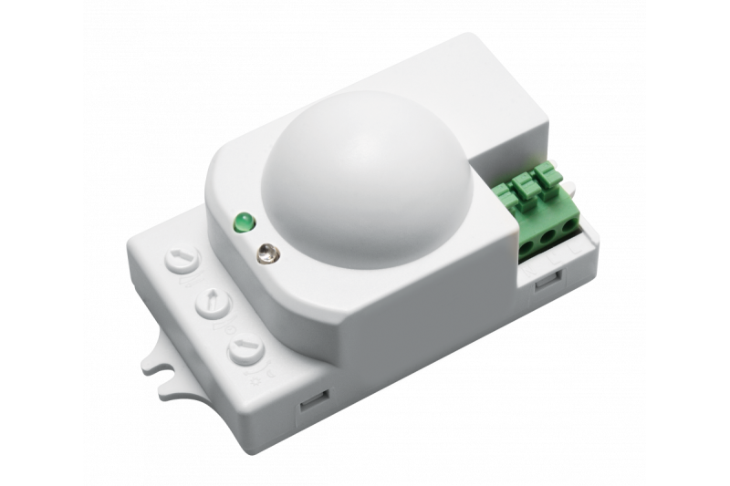 Microgolfbewegingssensor, SRC812, max. 1200 W, 220-240 V wisselstroom, 50/60 Hz, hoek 360°, bereik 1-8 m ± 1,5-3,5 m, IP20, met LED, opbouwmontage, witte behuizing 1208958713 - Set van 2