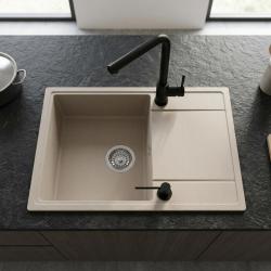 Coffee Cream Combination Set: 62x44 Sink with Kitchen Faucet PEG6244-33