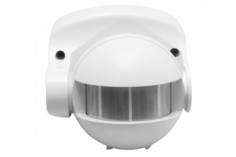 Bewegingsmelder CR-1, max. 1200 W, AC 220-240 V, 50/60 Hz, hoek 180°, bereik 10 m ± 1,8–2,5 m, IP44, niet geschikt voor LED, opbouwmontage, witte behuizing 1208959113 - Set van 2