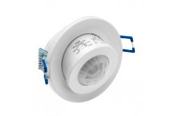 Bewegingsmelder CR-15, max. 800 W, AC 220-240 V, 50/60 Hz, hoek 360°, bereik 8 m ± 2,2-4 m, IP20, met LED, inbouwmodel, witte behuizing 1208959119 - Set van 2