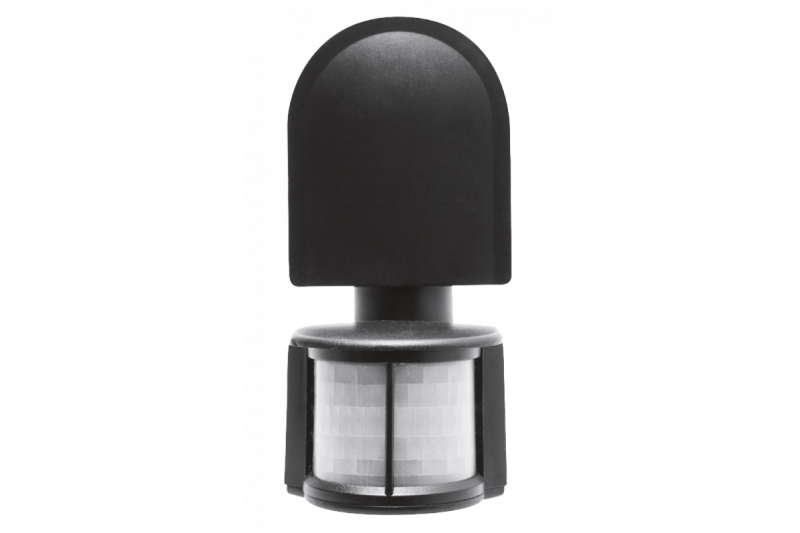 Bewegingsdetector CR-2, max. 1200 W, AC 220-240 V, 50/60 Hz, hoek 180°, bereik 8 m ± 1,8-2,5 m, IP44, niet geschikt voor LED, opbouwmontage, zwarte behuizing 1208959125 - Set van 2