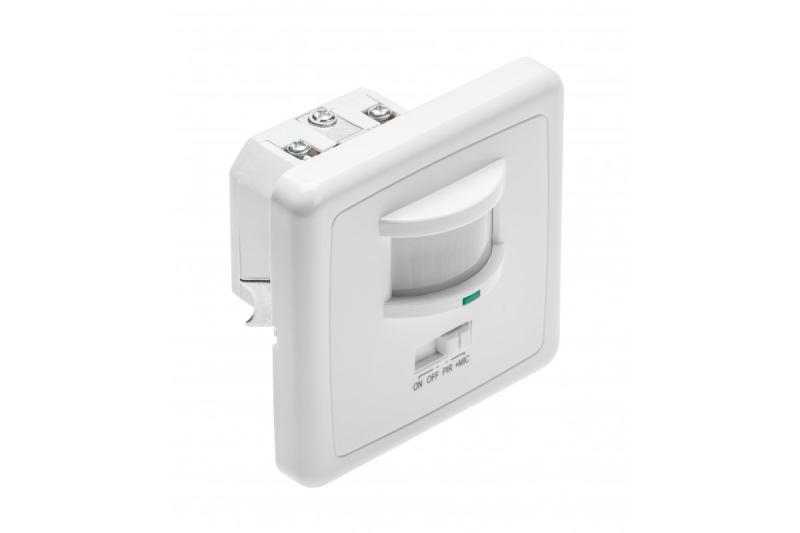 Bewegingsmelder CR-4 LED, min. 40 W, max. 500 W, AC 220-240 V, 50/60 Hz, hoek 160°, bereik 12 m ± 1-2,5 m, IP20, werkt met LED, inbouwmodel, witte behuizing 1208959130 - Set van 2
