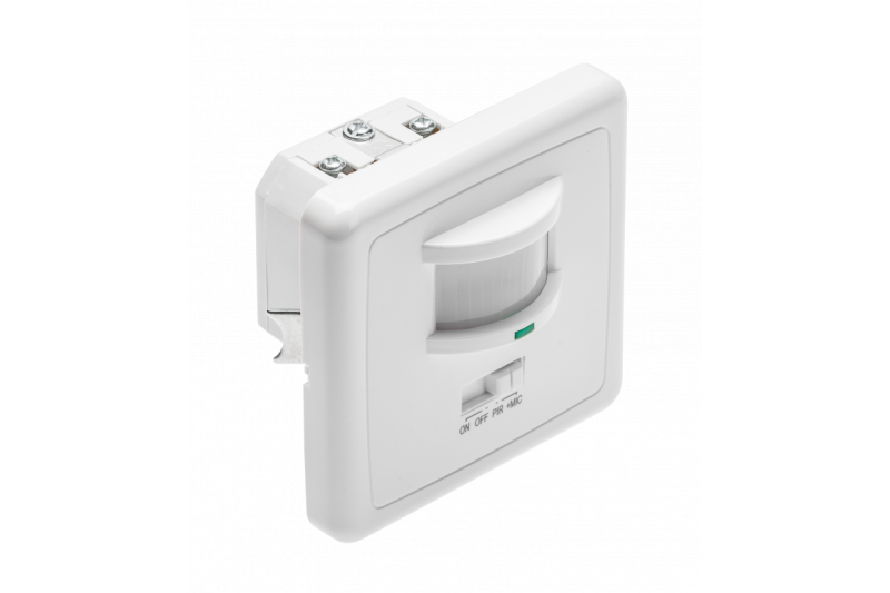 Bewegingsmelder CR-4 LED, min. 40 W, max. 500 W, AC 220-240 V, 50/60 Hz, hoek 160°, bereik 12 m ± 1-2,5 m, IP20, werkt met LED, inbouwmodel, witte behuizing 1208959130 - Set van 2