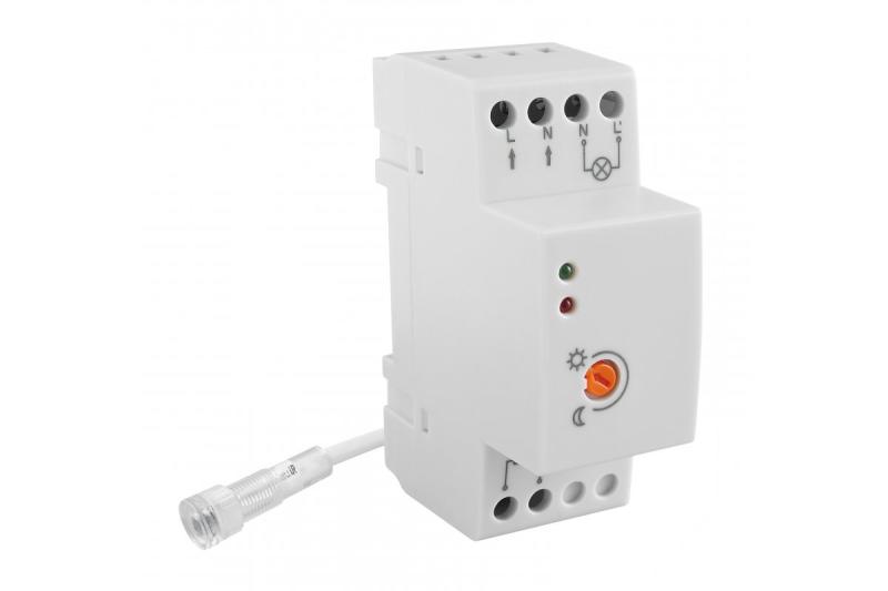 Schemersensor CZ-1, max. 4800 W, AC 220-240 V, 50/60 Hz, 20 A, IP65, geschikt voor LED, railmontage, witte behuizing 1208959140 - Set van 2
