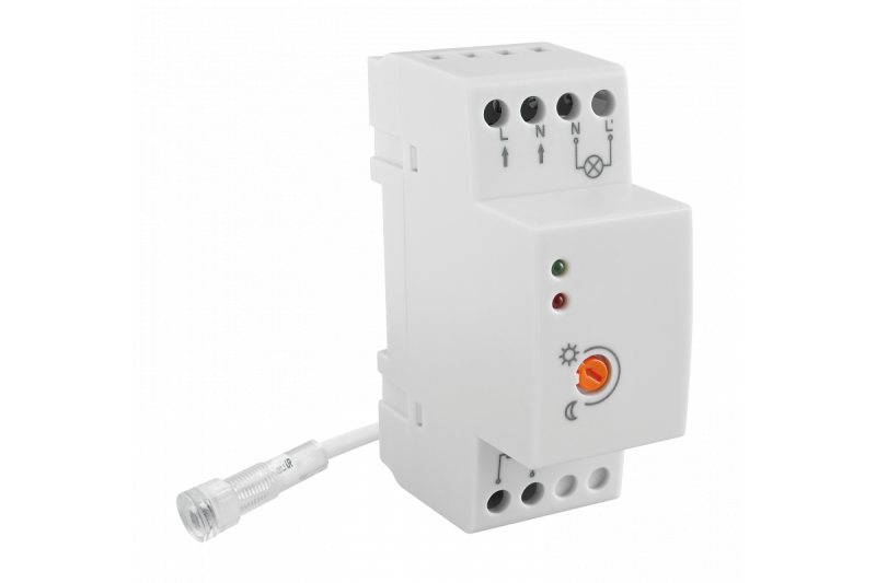 Schemersensor CZ-1, max. 4800 W, AC 220-240 V, 50/60 Hz, 20 A, IP65, geschikt voor LED, railmontage, witte behuizing 1208959140 - Set van 2