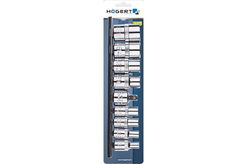 Hoegert Torx bit dopsleutelset 1/4" en 3/8" 9 stuks 1208959463 - Set van 2