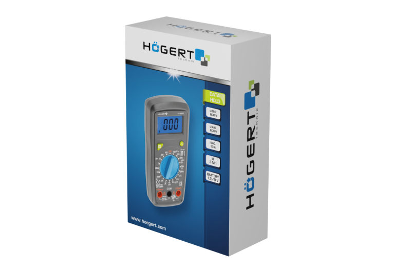Hoegert Digitale universele multimeter 1208959481 - Set van 2