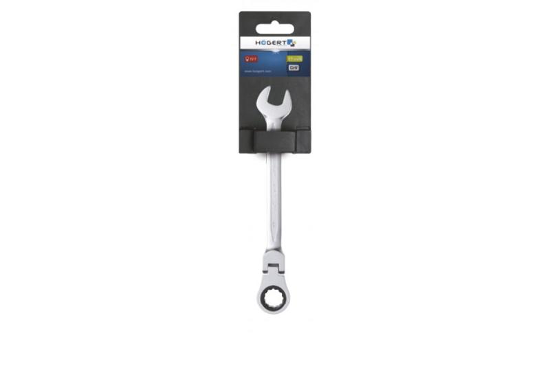 Hoegert Combinatieratelmoersleutel met flexibele kop, CrV staal, 8 mm, 72T. 1208959695 - Set van 3