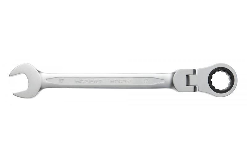 Hoegert Combinatieratelmoersleutel met flexibele kop, CrV staal, 18 mm, 72T 1208959704 - Set van 2