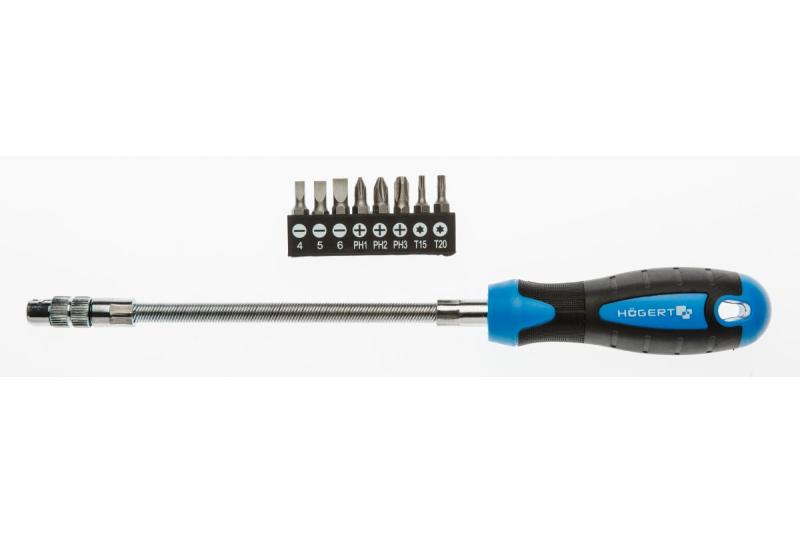 Hoegert Flexibele schroevendraaier met verwisselbare bits 1208959784 - Set van 2