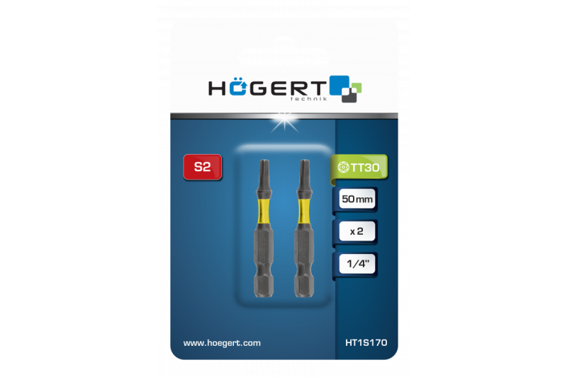 Hoegert Elektrische schroevendraaier bit Torx TT30 50mm 2 stuks. 1208959833 - Set van 10