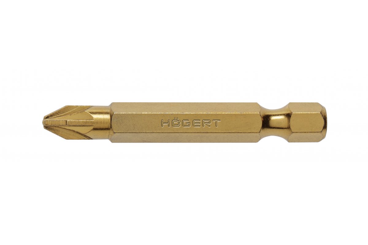 Hoegert Embout de tournevis PZ2 de 50 mm en acier S2 revêtu de titane, blister de 2 pièces. 1208959901 - Lot de 7