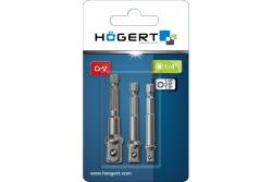 Hoegert Socket bit adapters 1/4" 3/8" 1/2" vertaalt naar het Nederlands als: Verloopstukken voor dopsleutelbits 1/4" 3/8" 1/2". 1208959913 - Set van 4