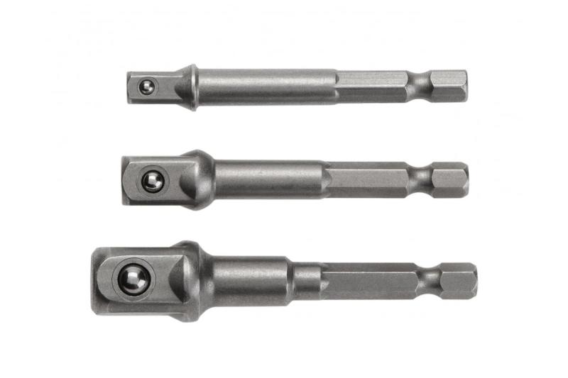 Hoegert Socket bit adapters 1/4" 3/8" 1/2" vertaalt naar het Nederlands als: Verloopstukken voor dopsleutelbits 1/4" 3/8" 1/2". 1208959913 - Set van 4