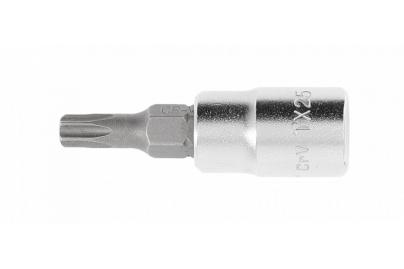 Hoegert Tamper torx bit socket met een gat 27 mm 1/4" 1208959975 - Set van 9