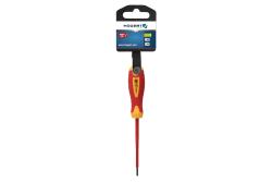 Hoegert Geïsoleerde sleufschroevendraaier 4 x 100 mm 1000 V S2 staal 1208960019 - Set van 6