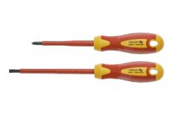 Hoegert 2-delige geïsoleerde schroevendraaierset 1000 V S2 staal 1208960041 - Set van 2