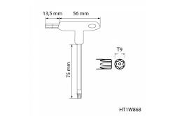 Hoegert T-type torx beveiligingssleutels lang TT9 1208960123 - Set van 7