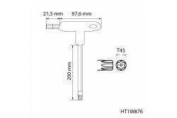 Hoegert T-type torx beveiligingssleutels lang TT45 1208960131 - Set van 3