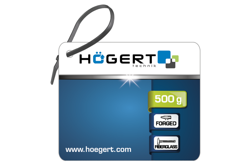 Hoegert Slotenmakershamer 100 g met glasvezelschacht 1208960216 - Set van 2