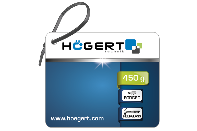 Hoegert Timmermanshamer met glasvezel handvat 450 g 1208960224 - Set van 2
