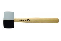 Hoegert Rubberen hamer met houten handvat, 450 g. 1208960231 - Set van 2
