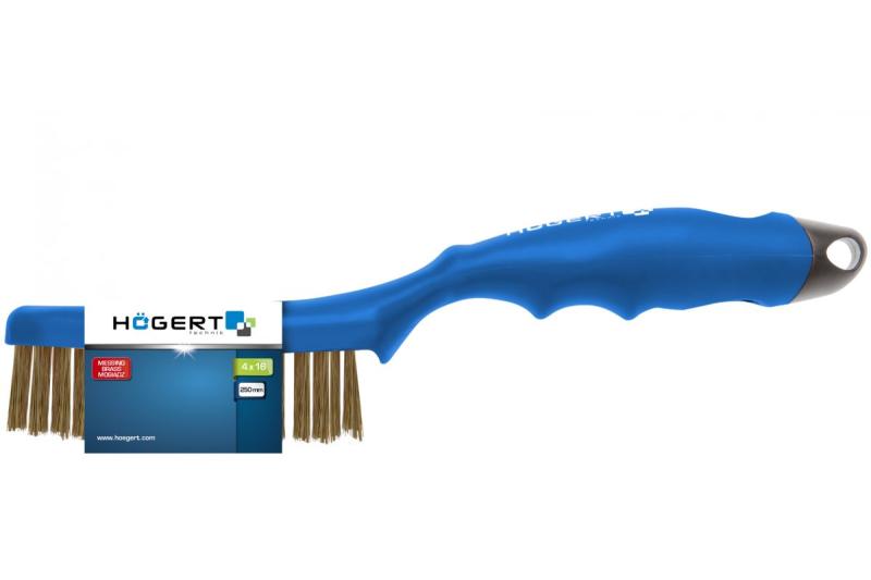 Hoegert Draadborstel met vier rijen messingdraad 1208960283 - Set van 3
