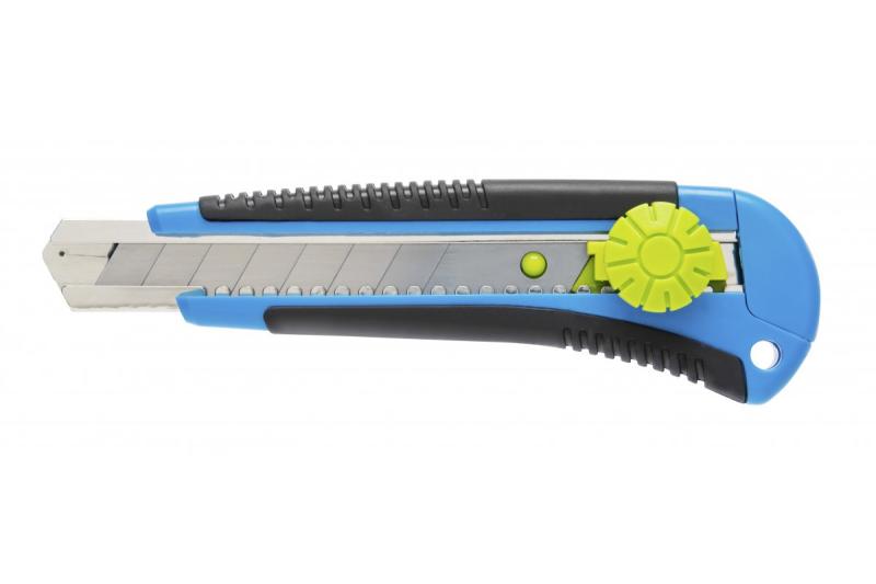 Hoegert Snap-off mes met een breedte van 18 mm en een schroefvergrendelingssysteem, inclusief drie SK5 stalen mesjes. 1208960398 - Set van 4