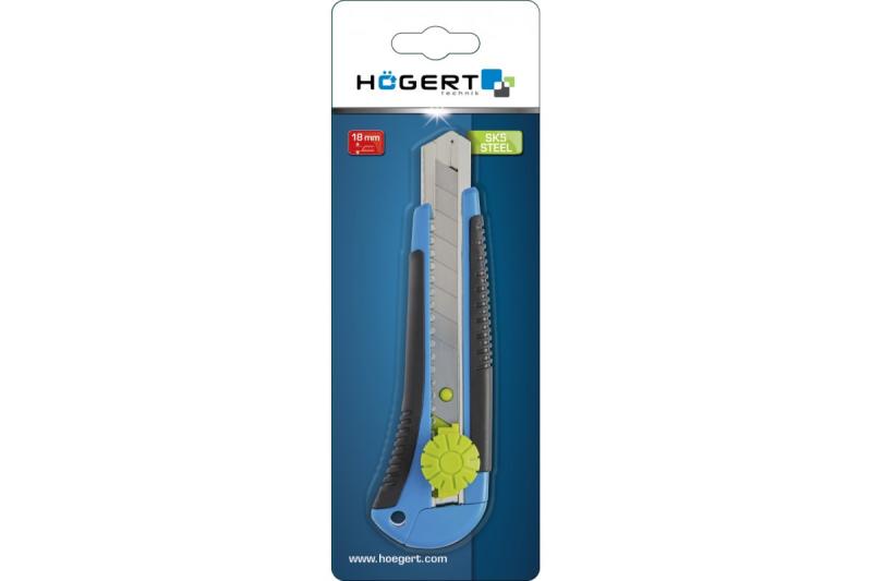 Hoegert Snap-off mes met een breedte van 18 mm en een schroefvergrendelingssysteem, inclusief drie SK5 stalen mesjes. 1208960398 - Set van 4