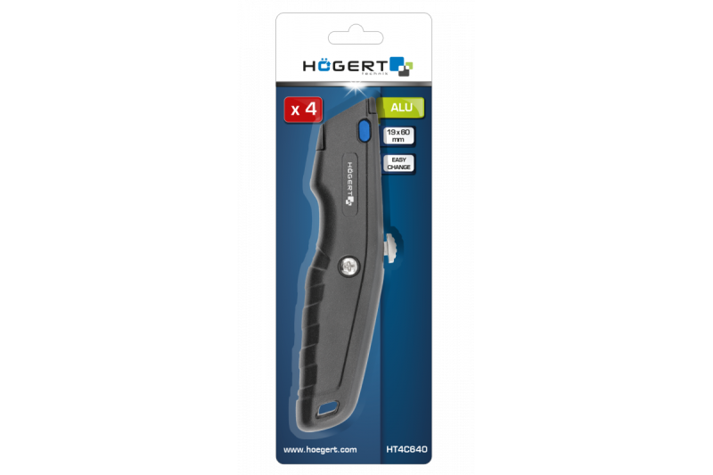 Hoegert Mes met trapeziumvormig lemmet 1 + 3 Alu 1208960418 - Set van 2