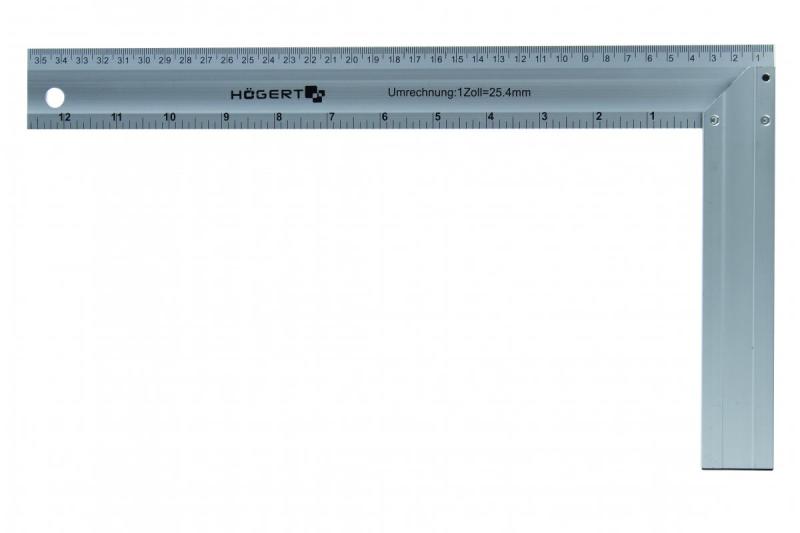 Hoegert Aluminium timmermansvierkant 450x190 mm 1208960459 - Set van 2
