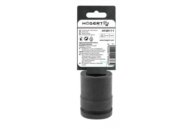 Hoegert Impact dopsleutel 3/4" 19 mm CrMo lang 1208960542 - Set van 2