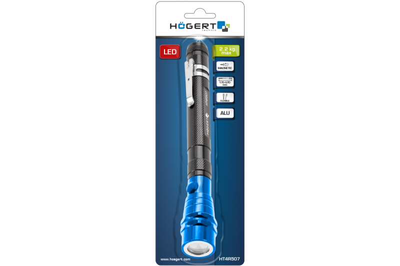 Hoegert Magnetische houder met LED-zaklamp 1208960599 - Set van 2