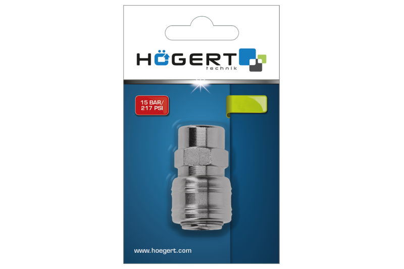Hoegert Adapterkoppeling 12,5 mm 1208960634 - Set van 3