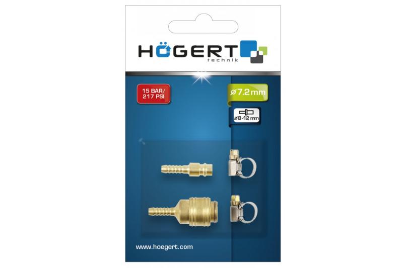 Hoegert Snelle connector 8mm 4 onderdelen 1208960640 - Set van 2