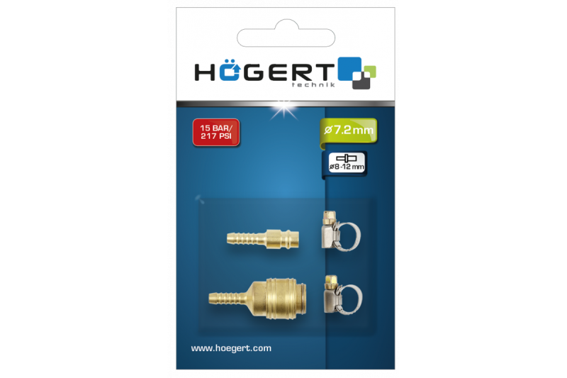 Hoegert Snelle connector 8mm 4 onderdelen 1208960640 - Set van 2