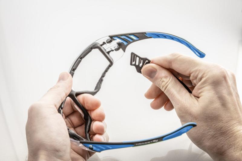 LOTZEN veiligheidsbril transparant/blauw, één maat 1208960661 - Set van 2