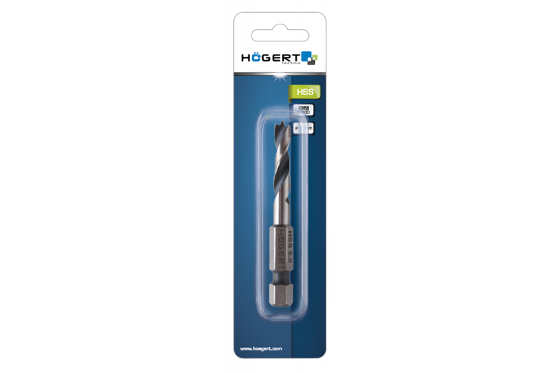 Hoegert Zeskantschacht korte boor 1/4-inch gemaakt van HSS staal Ø 8 mm L=60 mm. 1208961716 - Set van 3
