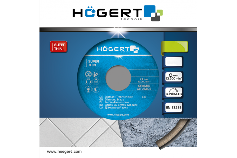 Hoegert Doorlopende diamantschijf 115 mm 1208961829 - Set van 2